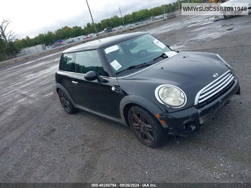 2011 Mini Cooper VIN: WMWSU3C55BT091948 Lot: 40250794