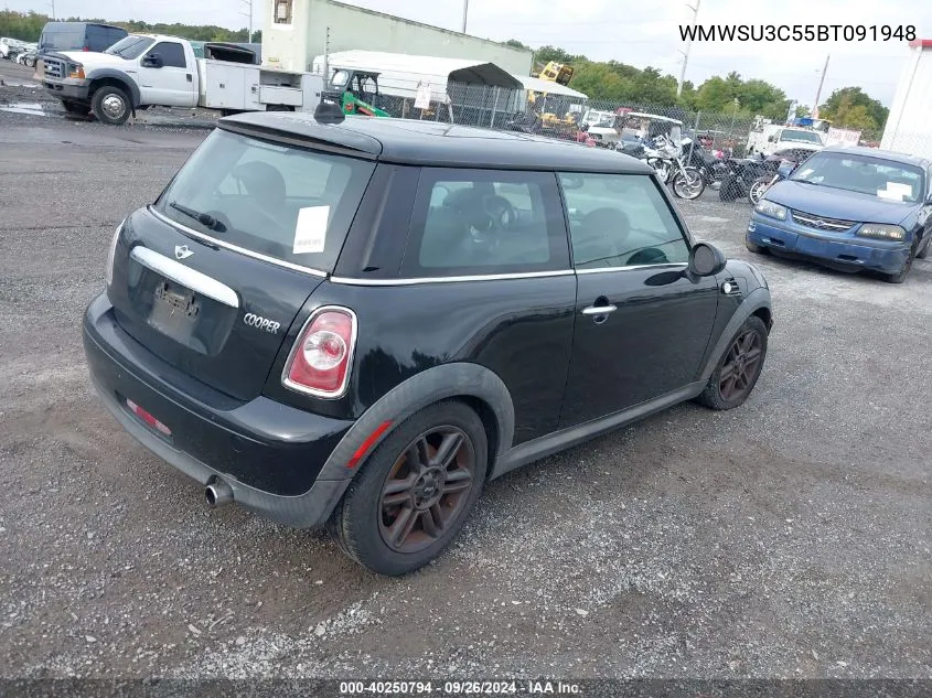 2011 Mini Cooper VIN: WMWSU3C55BT091948 Lot: 40250794