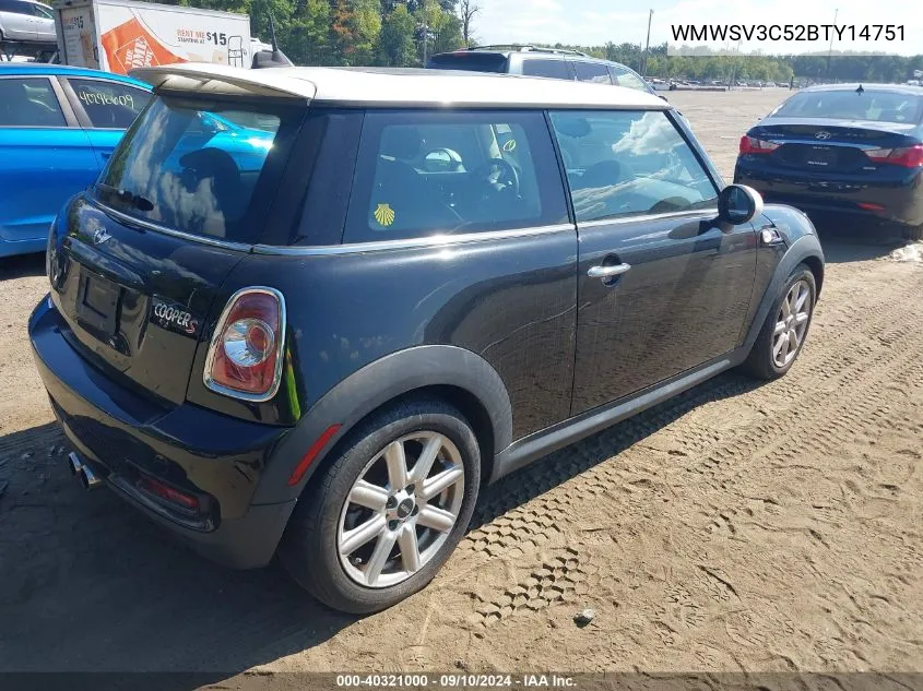 2011 Mini Cooper S VIN: WMWSV3C52BTY14751 Lot: 40321000