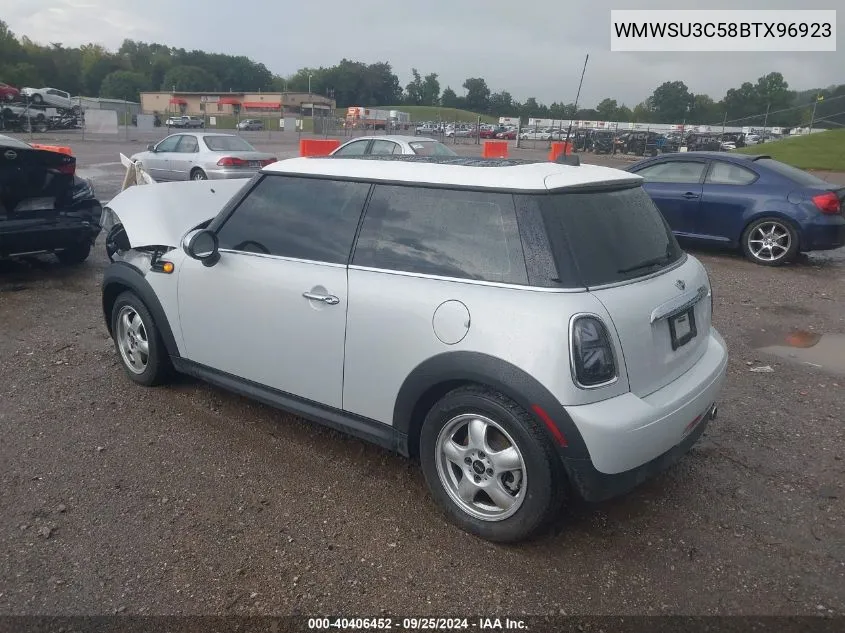 2011 Mini Cooper VIN: WMWSU3C58BTX96923 Lot: 40406452