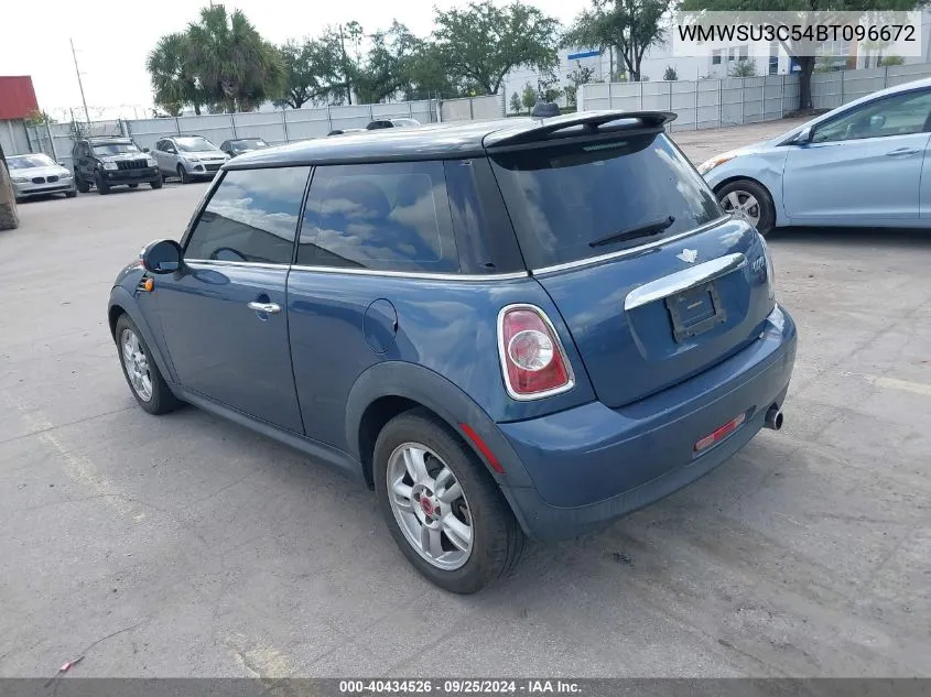 2011 Mini Cooper VIN: WMWSU3C54BT096672 Lot: 40434526