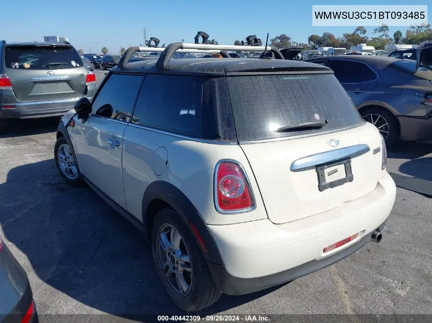 2011 Mini Cooper VIN: WMWSU3C51BT093485 Lot: 40442309