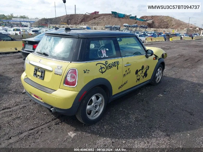 2011 Mini Cooper VIN: WMWSU3C57BT094737 Lot: 40463652