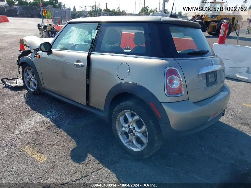 2011 Mini Cooper VIN: WMWSU3C57BT092762 Lot: 40488914