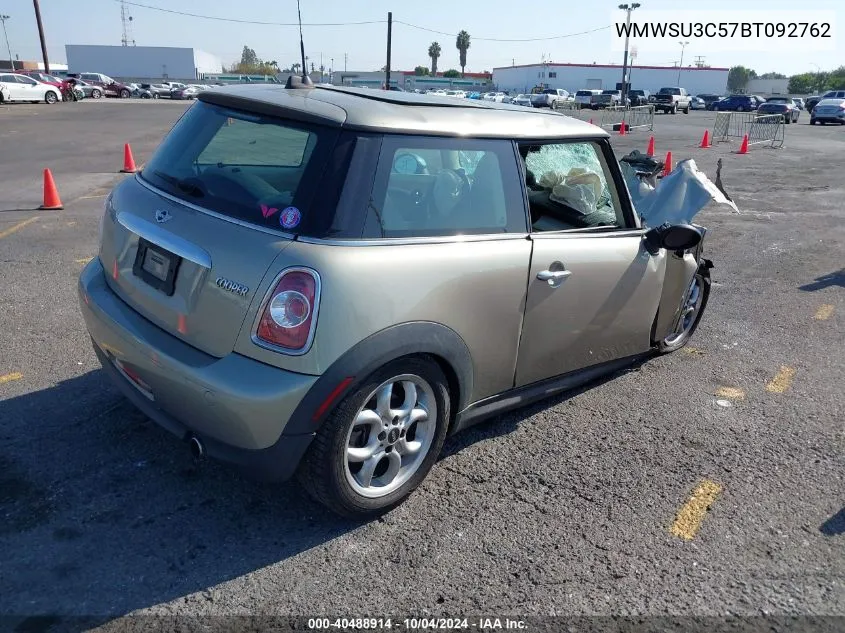 2011 Mini Cooper VIN: WMWSU3C57BT092762 Lot: 40488914