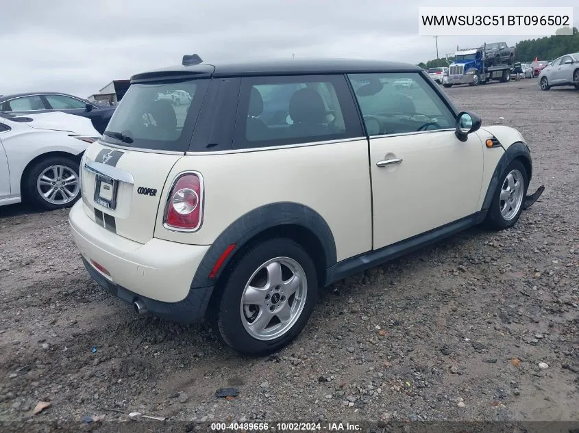 2011 Mini Cooper VIN: WMWSU3C51BT096502 Lot: 40489656