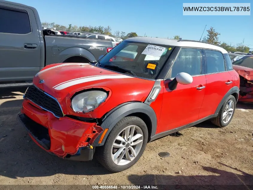 2011 Mini Cooper S Countryman VIN: WMWZC3C53BWL78785 Lot: 40556548