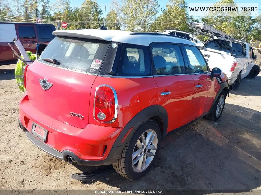 2011 Mini Cooper S Countryman VIN: WMWZC3C53BWL78785 Lot: 40556548