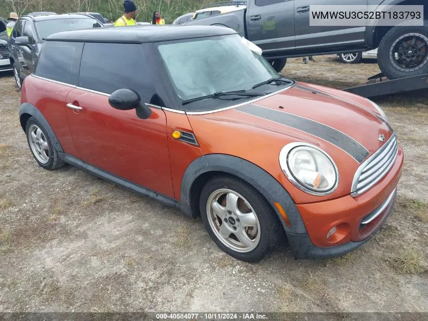 2011 Mini Cooper VIN: WMWSU3C52BT183793 Lot: 40584077