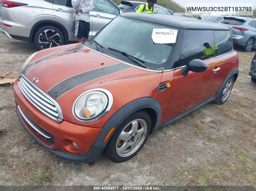 2011 Mini Cooper VIN: WMWSU3C52BT183793 Lot: 40584077