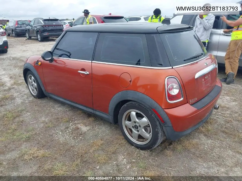 2011 Mini Cooper VIN: WMWSU3C52BT183793 Lot: 40584077