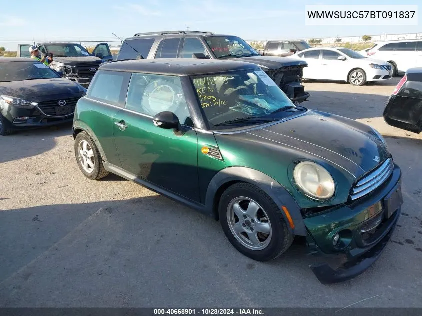 2011 Mini Cooper VIN: WMWSU3C57BT091837 Lot: 40668901