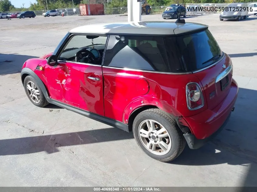 2011 Mini Cooper VIN: WMWSU3C59BT252916 Lot: 40695348