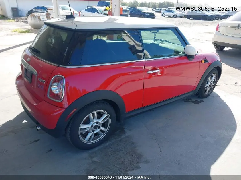 2011 Mini Cooper VIN: WMWSU3C59BT252916 Lot: 40695348