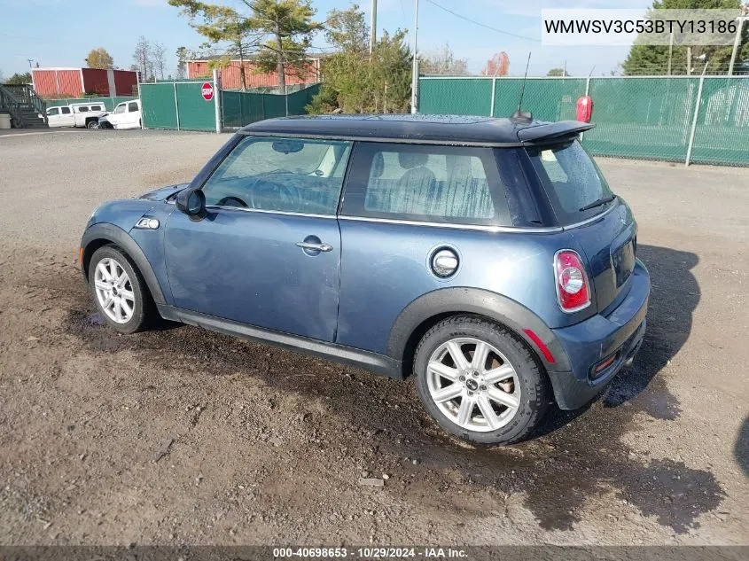 2011 Mini Cooper S VIN: WMWSV3C53BTY13186 Lot: 40698653