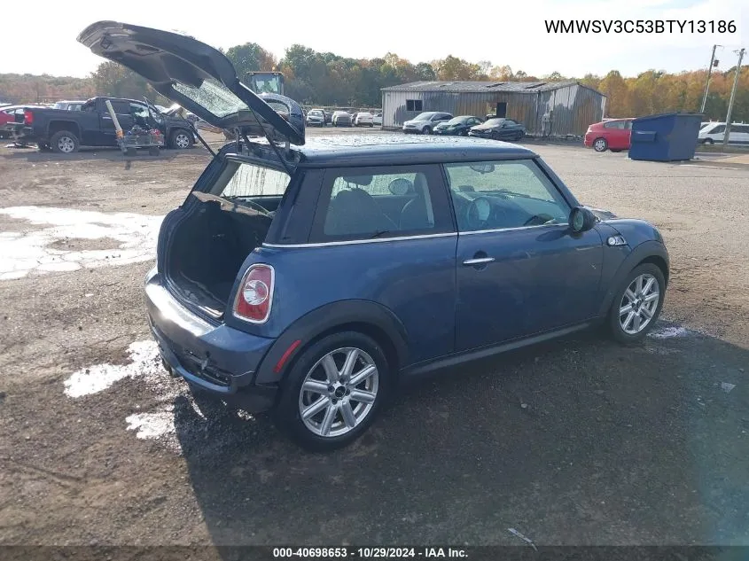 2011 Mini Cooper S VIN: WMWSV3C53BTY13186 Lot: 40698653