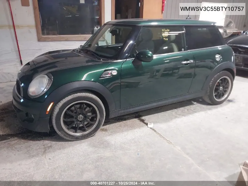 2011 Mini Cooper S VIN: WMWSV3C55BTY10757 Lot: 40701227