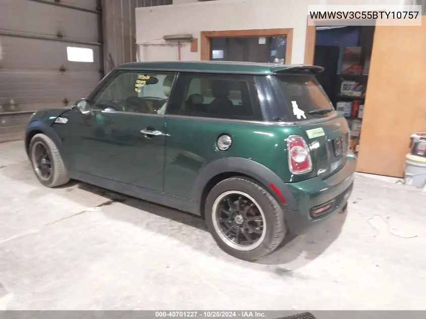 2011 Mini Cooper S VIN: WMWSV3C55BTY10757 Lot: 40701227