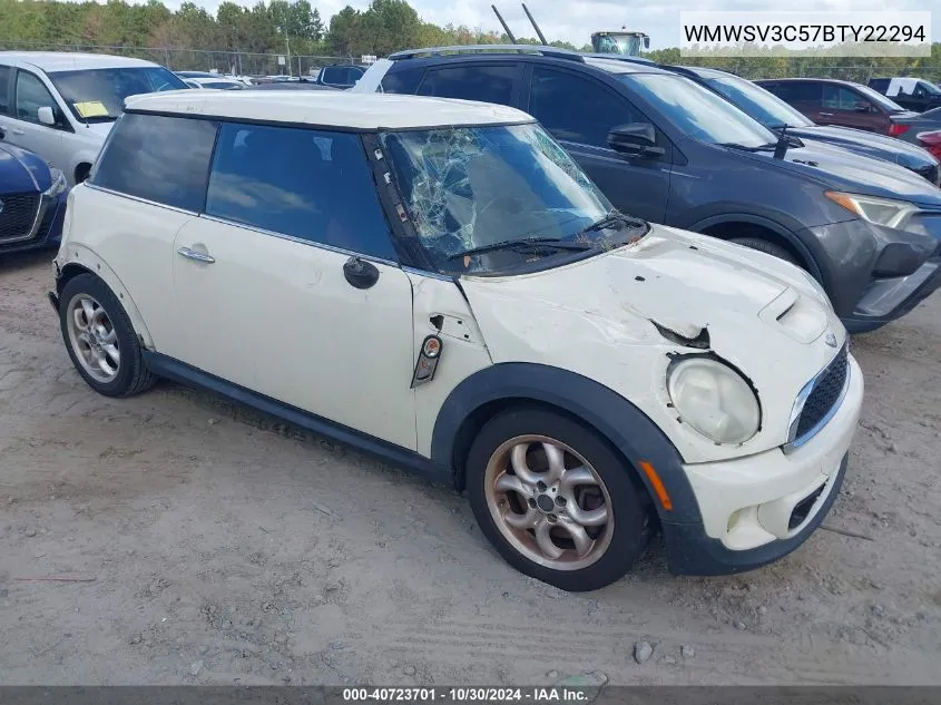 2011 Mini Cooper S VIN: WMWSV3C57BTY22294 Lot: 40723701