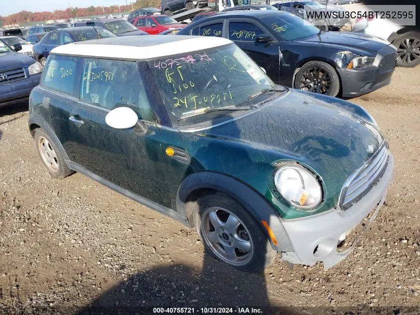 2011 Mini Cooper VIN: WMWSU3C54BT252595 Lot: 40755721