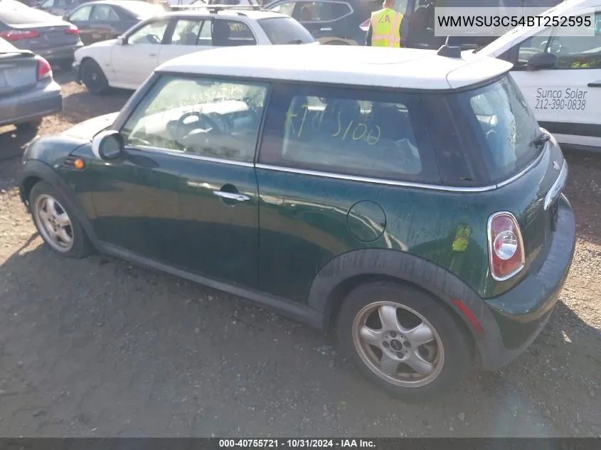 2011 Mini Cooper VIN: WMWSU3C54BT252595 Lot: 40755721