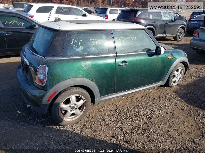 2011 Mini Cooper VIN: WMWSU3C54BT252595 Lot: 40755721