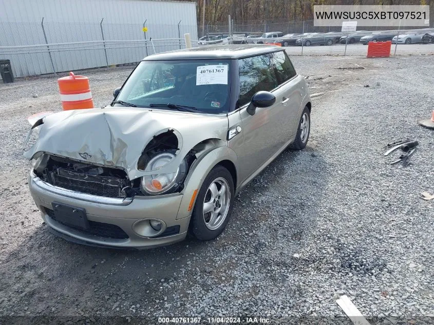 2011 Mini Cooper VIN: WMWSU3C5XBT097521 Lot: 40761367