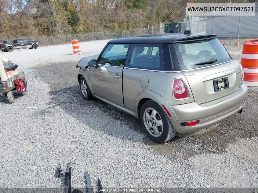 2011 Mini Cooper VIN: WMWSU3C5XBT097521 Lot: 40761367