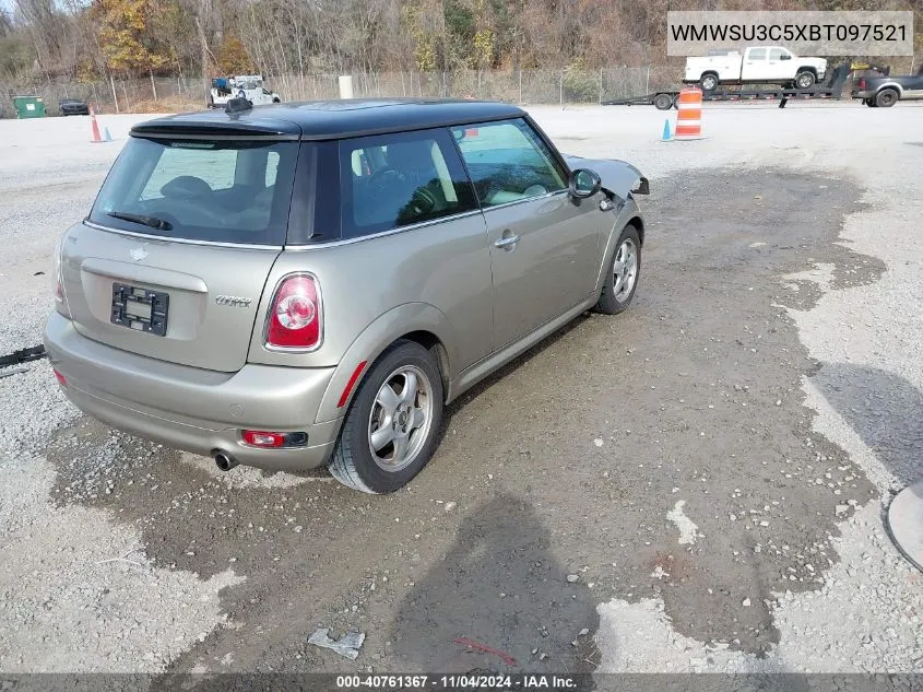 2011 Mini Cooper VIN: WMWSU3C5XBT097521 Lot: 40761367