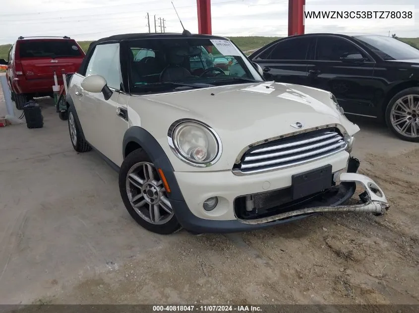 2011 Mini Cooper VIN: WMWZN3C53BTZ78038 Lot: 40818047