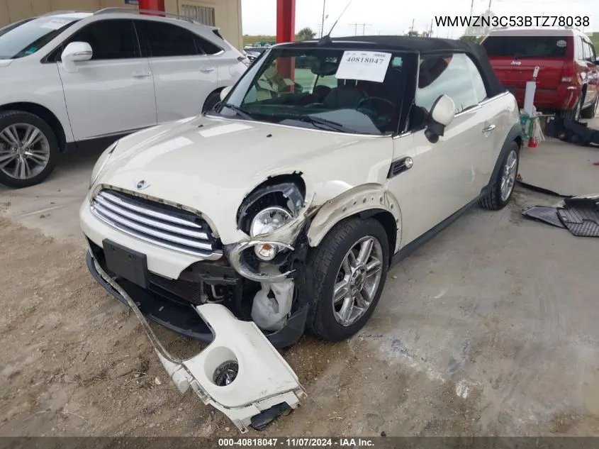 2011 Mini Cooper VIN: WMWZN3C53BTZ78038 Lot: 40818047