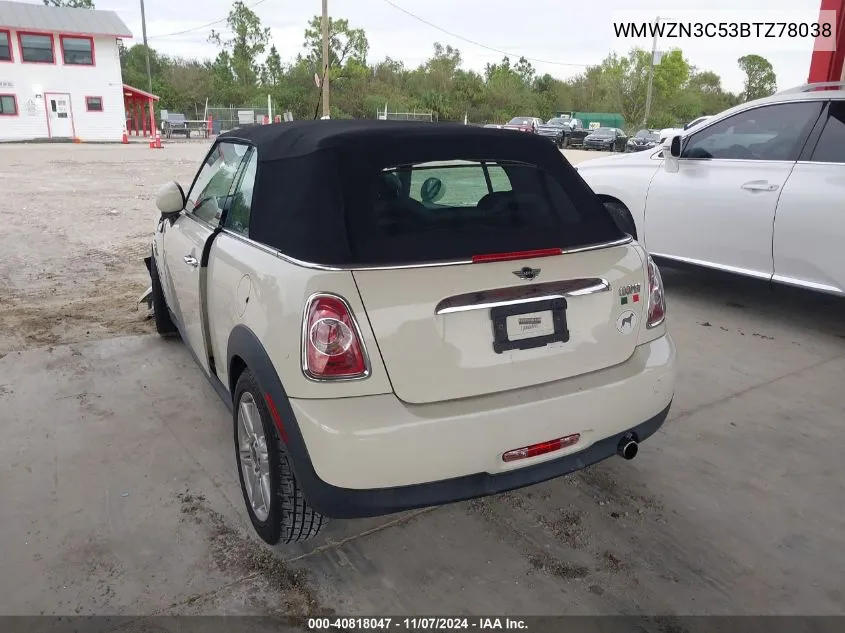 2011 Mini Cooper VIN: WMWZN3C53BTZ78038 Lot: 40818047