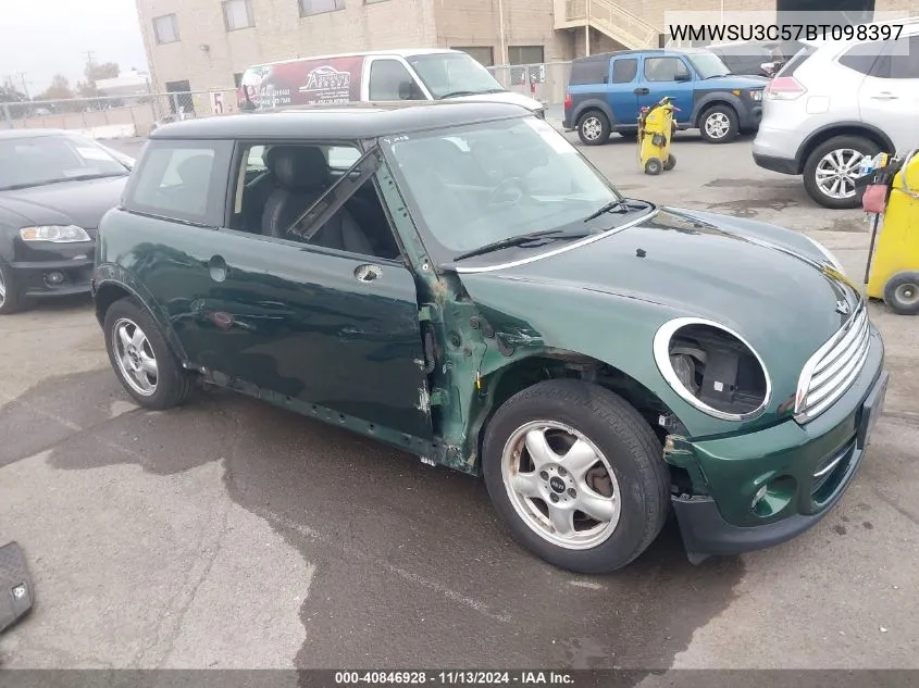 2011 Mini Cooper VIN: WMWSU3C57BT098397 Lot: 40846928