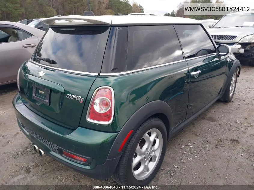 2011 Mini Cooper S VIN: WMWSV3C58BTY24412 Lot: 40864043