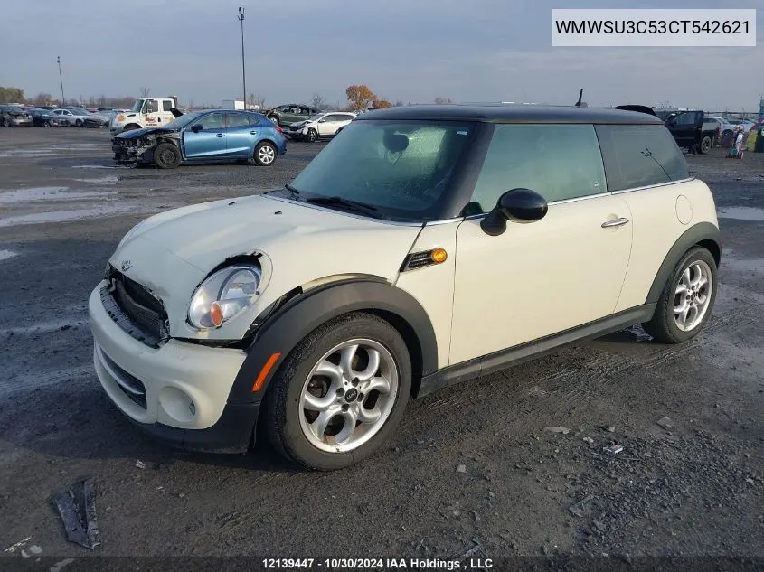 2012 Mini Cooper VIN: WMWSU3C53CT542621 Lot: 12139447