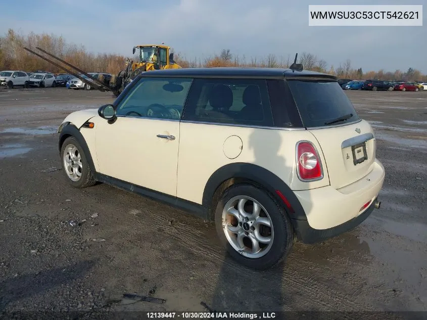 2012 Mini Cooper VIN: WMWSU3C53CT542621 Lot: 12139447