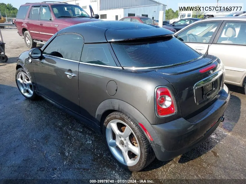 2012 Mini Cooper VIN: WMWSX1C57CT163777 Lot: 39979740