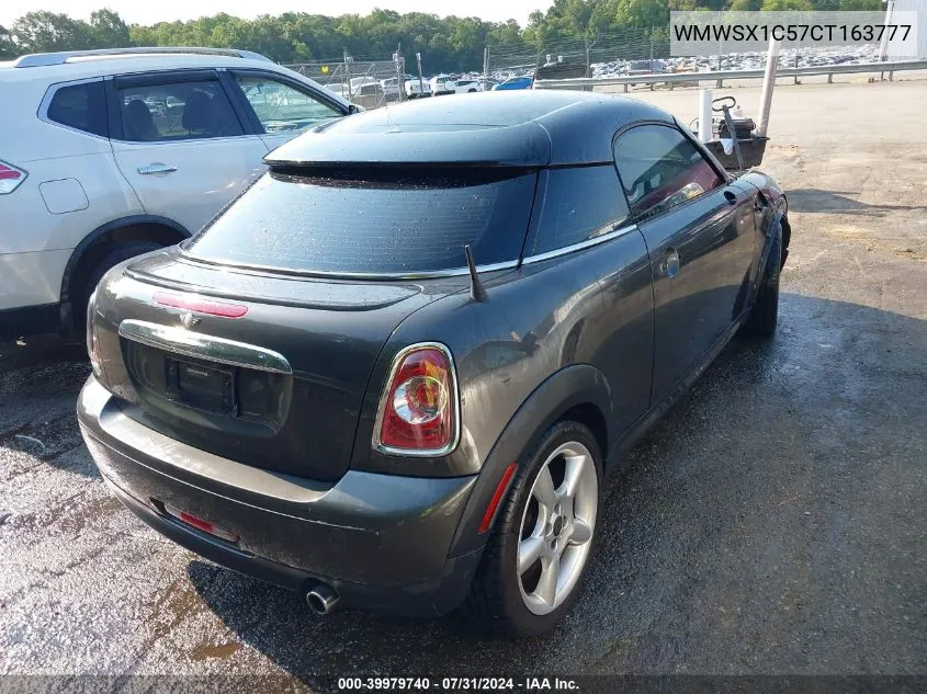 2012 Mini Cooper VIN: WMWSX1C57CT163777 Lot: 39979740