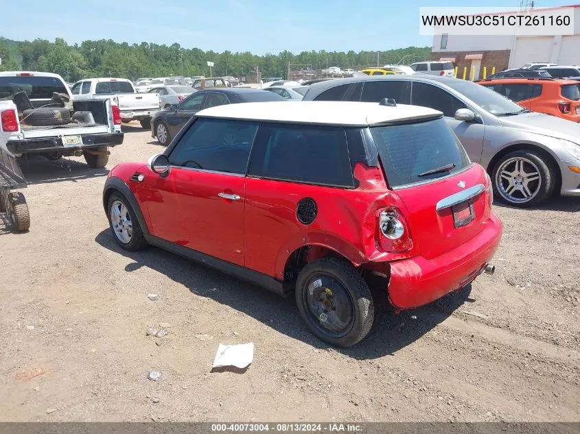 2012 Mini Cooper VIN: WMWSU3C51CT261160 Lot: 40073004