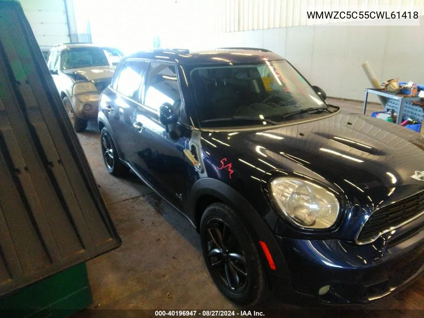 2012 Mini Cooper S Countryman VIN: WMWZC5C55CWL61418 Lot: 40196947