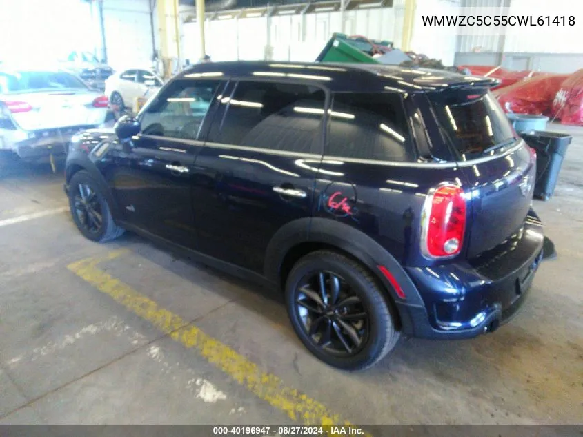 2012 Mini Cooper S Countryman VIN: WMWZC5C55CWL61418 Lot: 40196947