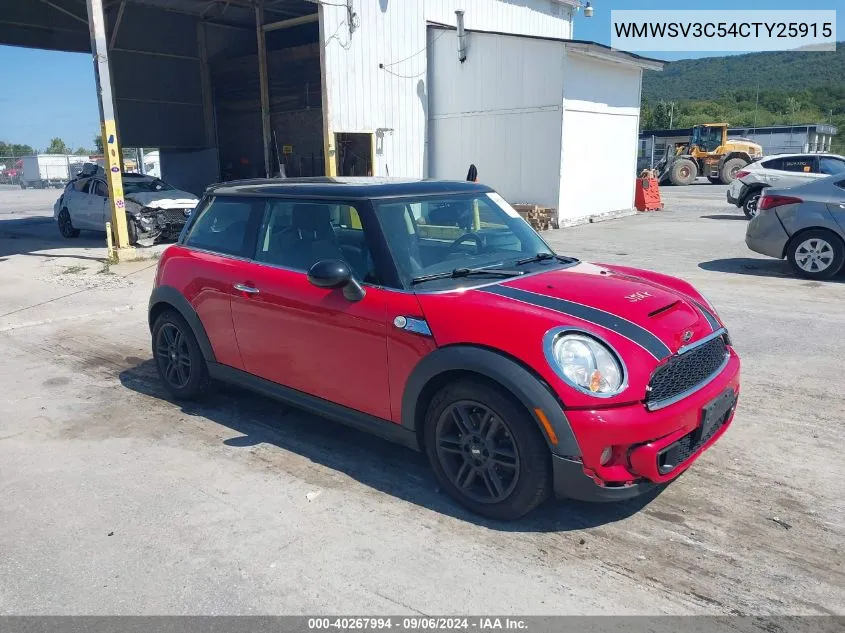 2012 Mini Cooper S VIN: WMWSV3C54CTY25915 Lot: 40267994