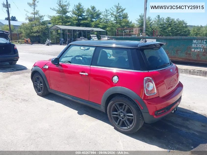 2012 Mini Cooper S VIN: WMWSV3C54CTY25915 Lot: 40267994