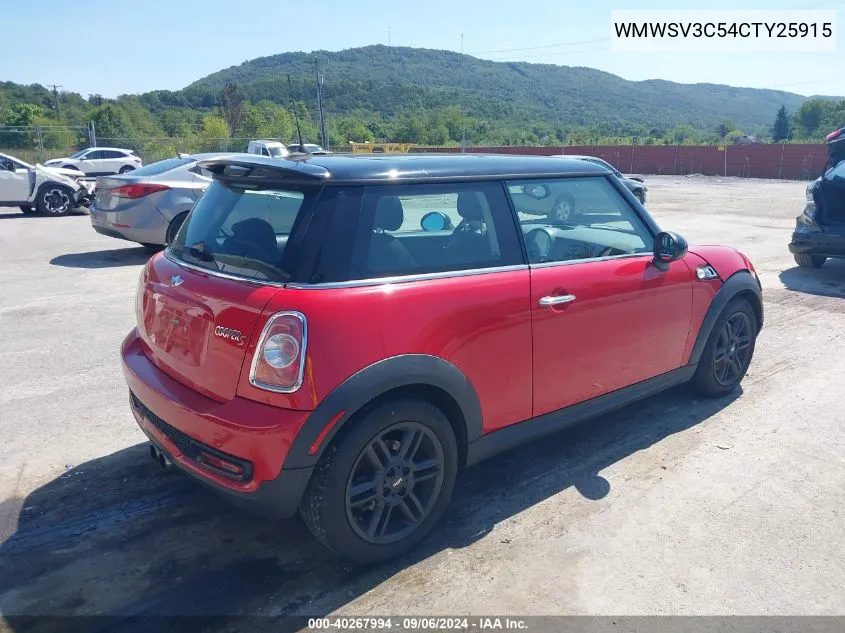 2012 Mini Cooper S VIN: WMWSV3C54CTY25915 Lot: 40267994