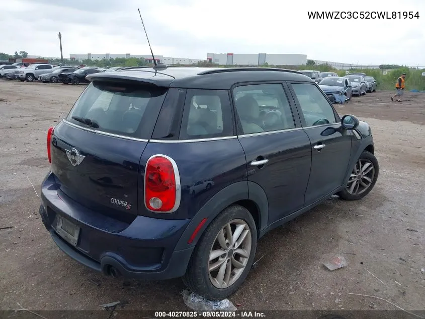 WMWZC3C52CWL81954 2012 Mini Cooper S Countryman