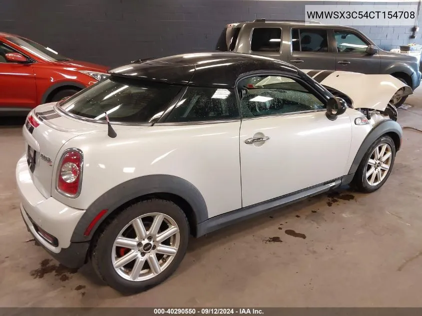 2012 Mini Cooper S VIN: WMWSX3C54CT154708 Lot: 40290550