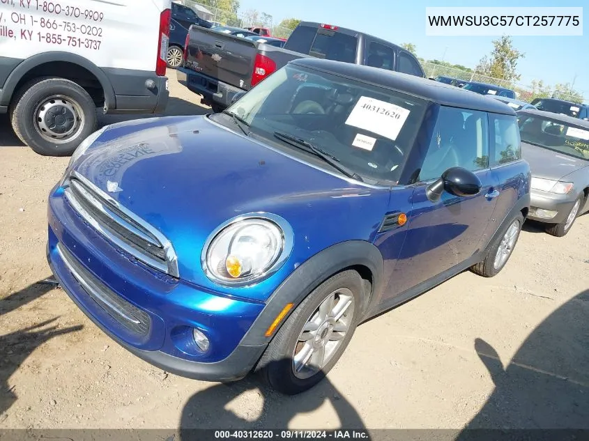 2012 Mini Cooper VIN: WMWSU3C57CT257775 Lot: 40312620