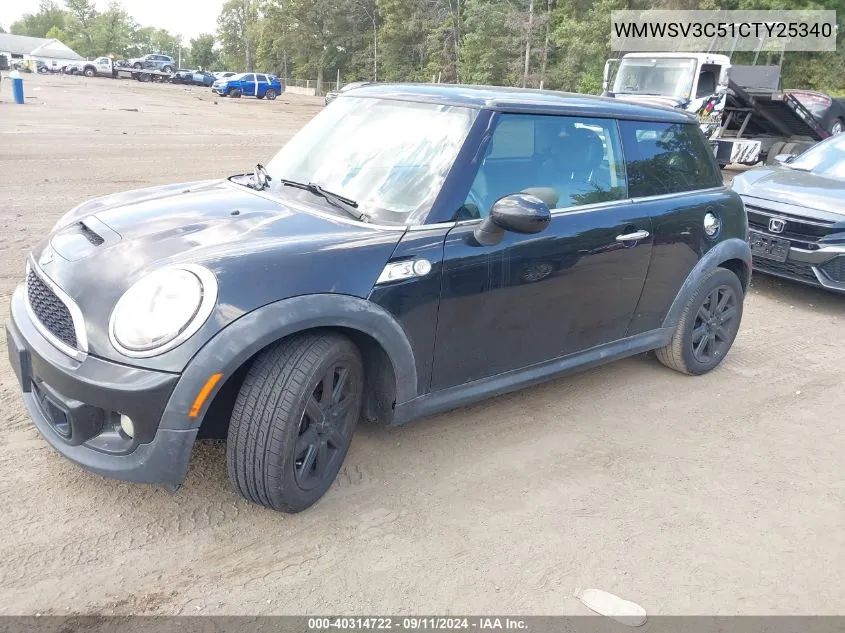 2012 Mini Cooper S VIN: WMWSV3C51CTY25340 Lot: 40314722