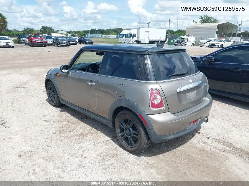 2012 Mini Cooper VIN: WMWSU3C59CT259575 Lot: 40315217