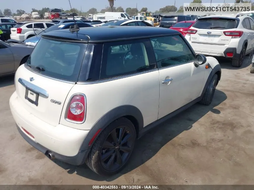 WMWSU3C51CT543735 2012 Mini Cooper